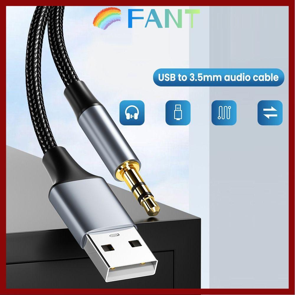 จัดส่งจากประเทศไทยFANT USB to 3.5mm Speaker USB A to 3.5 Jack Headphone Male to Male