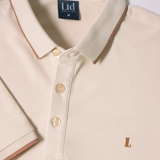 LTD เสื้อโปโลแขนสั้น ผู้ชาย สีเบจ | Pique polo | 03635