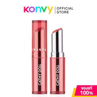 Cathy Doll Wanna Shine Lipstick 3g เคที่ ดอลล์ ลิปสติกเนื้อวาว สัมผัสชุ่มชื้น.