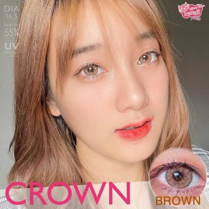 พร้อมส่ง คอนแทคเลนส์ มี อย.ไทย รุ่น รุ่น CROWN By kiity kawaii สีเทา/ตาล Gray/Brown มีค่าสายตา (0.00