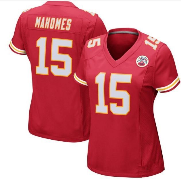 ส่งเร็ว!!เสื้อผ้าเด็ก Chimes Chiefs Womens 15-Mahomes 87-Kelce Rugby Jersey