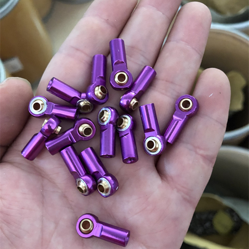 10 ชิ้นโลหะ M3 อลูมิเนียม Link Tie Rod End Ball Joint สําหรับ 1/10 RC รถ Crawler AXIAL SCX10 D90 D11