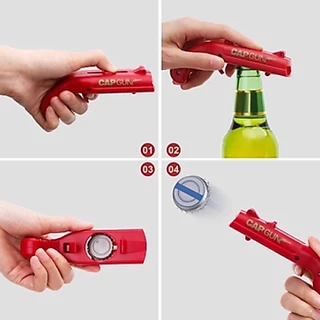 ที่เปิดขวดทรงปืน CAP GUN ยิงฝาได้ไกล 5 เมตร ใช้ได้กับขวดฝาจีบทั่วไป น้ำอัดลม เบียร์ โซดา