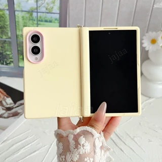 ขาตั้งแม่เหล็กสี Blocking Skin Feel Case สําหรับ Samsung Galaxy Z พับ 8 กว้าง Fold8 Ultra Fold8 กว้าง Ultra Fold 7 Fold7 กันกระแทกแกนป้องกันพร้อม Lanyard สําหรับ Magsafe ฝาครอบ