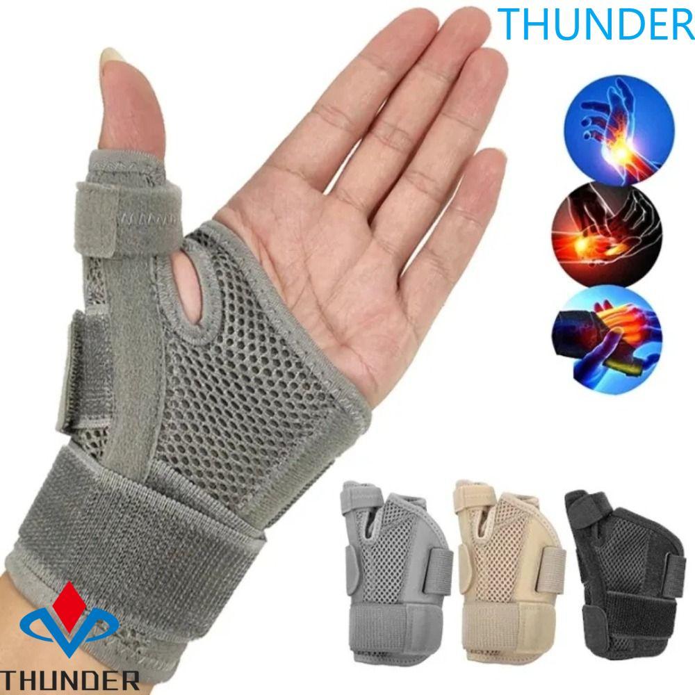 THUNDER สายรัดข้อมือแขนนิ้วหัวแม่มือ, สายรัดข้อมือ Polyerster Tendinitis, สายรัดข้อมือกีฬายืดหยุ่น Splint Ambidextrous น้ําหนักเบายืดหยุ่นยามกลางแจ้ง