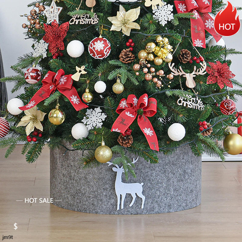JM9T-1pcs Christmas Tree Collar กระโปรง Xmas Tree COLLAR ตะกร้าแหวน Xmas Tree ฐานขาตั้ง Mat วันหยุดเ