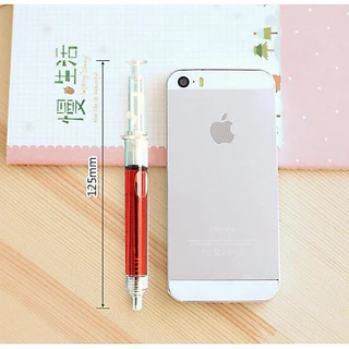 💉💊ปากกาลูกลื่น ทรงเข็มฉีดยา หมึกสีดำ、 น้ำเงิน เขียนลื่น อุปกร์การเรียน
