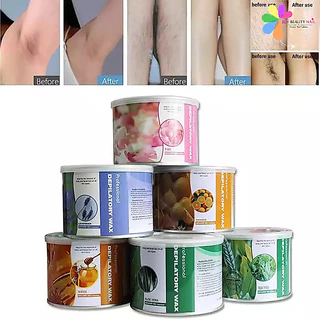 แว็กซ์กำจัดขน แว็กซ์กระปุก Wax 400g. กลิ่น น้ำผึ้ง กุหลาบ ชาเขียว ว่านหางจระเข้
