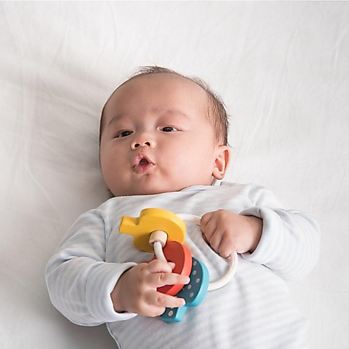 PlanToys ของเล่นไม้ 5217 Baby Key Rattle พวงกุญแจเขย่า เสริมพัฒนาการ สำหรับเด็กอายุ 0-6 เดือน ขึ้นไป — صورة 4