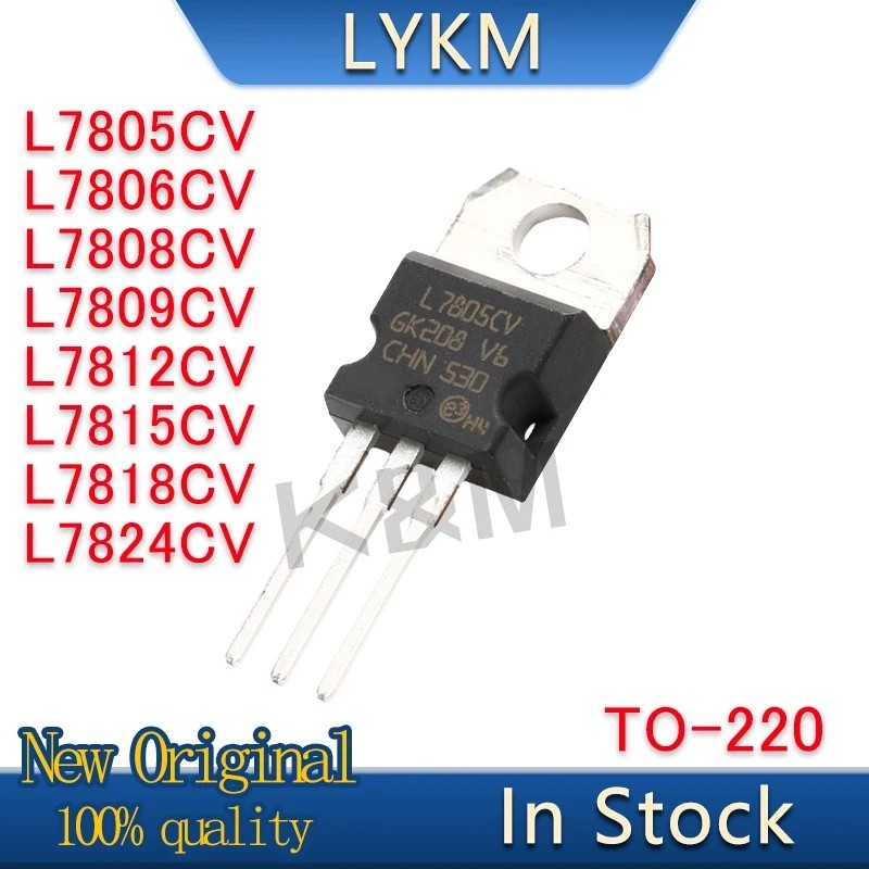 5PCS L7805CV L7806CV L7808CV L7809CV L7812CV L7815CV L7824CV TO-220 Field Effect ทรานซิสเตอร์ขายส่ง