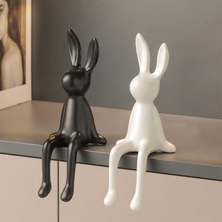 เครื่องประดับกระต่ายเซรามิก 20cm ของตกแต่งบ้าน สีโลหะต่างๆ งานกระเบื้องเซรามิค ของตกแต่งบ้าน ของขวัญขึ้นบ้านใหม่
