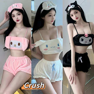 Crush💘ชุดชั้นในคอสเพลย์ ชุดชั้นในเซ็กซี่ แต่งตุ๊กตาสุนัขซินนาม่อน สีชมพู สไตล์ญี่ปุ่น สําหรับผู้หญิง (TN-8)