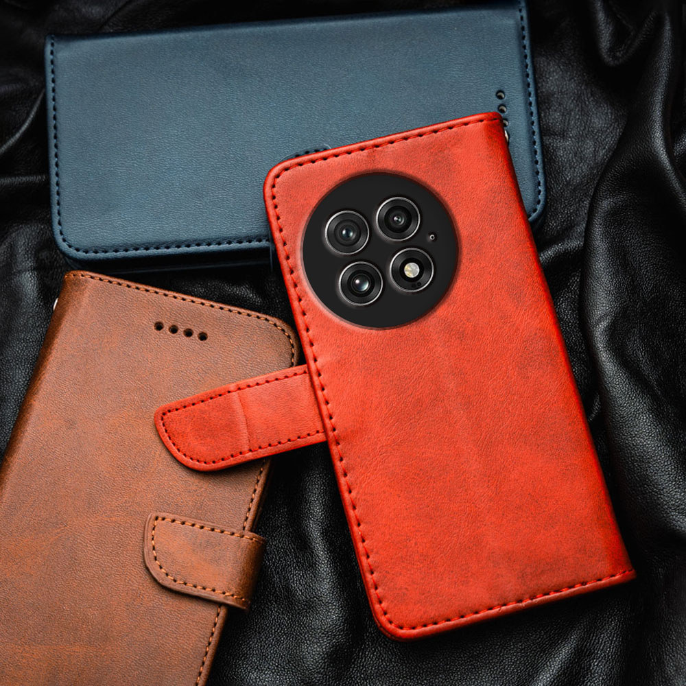 สําหรับ OnePlus 13 CPH2655 CPH2653 PJZ110 CPH2649 พรีเมี่ยมหนัง Flip-Top เคสโทรศัพท์ฝาครอบกระเป๋าสตา