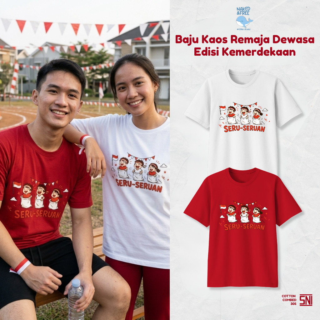 KATUN Naked & Free เสื้อยืดประกาศอิสรภาพสําหรับผู้ใหญ่ Unisex – Pumba Fun-Suanuanuan | ผ้าฝ้ายหวีสบา