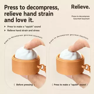 FLUSH Calming พวงกุญแจ, พิมพ์พิซซ่าไข่ Anti-stress ของเล่นจี้, ปุ่มนิ้วตลกกระเป๋าการ์ตูน Charms Foods Clicker Key Chain ของขวัญการบีบอัด