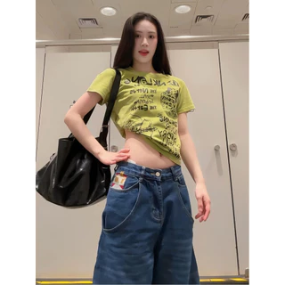 พร้อมส่ง🍒แขนสั้น เสื้อยืดคอกลม แฟชั่นฮาราจูกุพิมพ์ลายตัว สไตล์วินเทจ ใส่สบา แฟชั่นฤดูร้อน Youmi