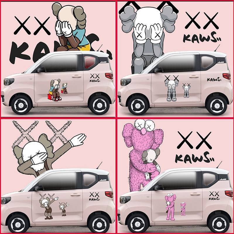 Sesame Street KAWS Tide Brand Pain Bumper Stickers Body Side Cartoon Animation Decoration Automobile