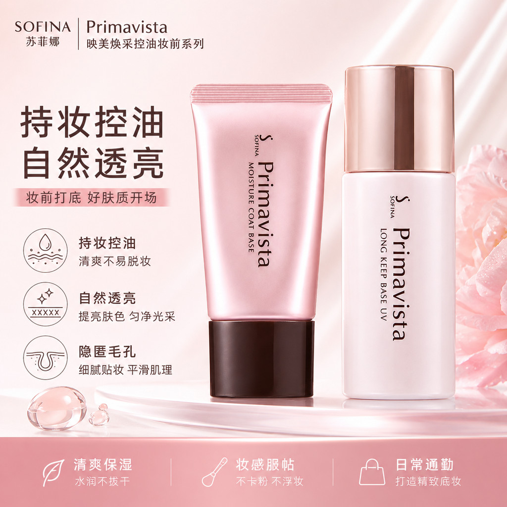 [Boutique] SOFINA SOFINA Base Cream Makeup Primer คอนซีลเลอร์ 3 in 1 Clear Moisturizing Oil Control 