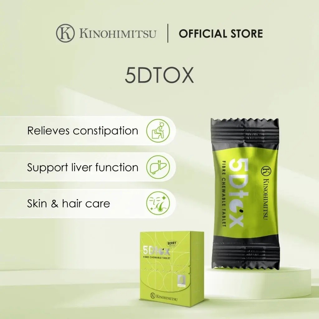Kinohimitsu 5Dtox Fiber Chewable Tablets 8 ซอง - Health & Liver Support
