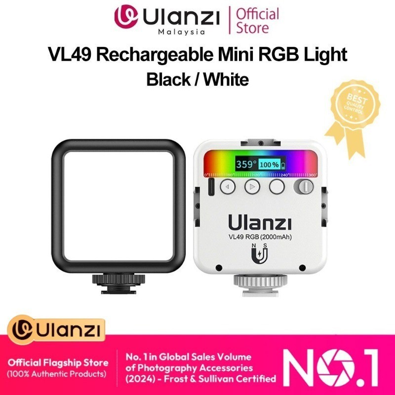 Ulanzi VL49 ไฟ RGB ขนาดเล็กแบบชาร์จไฟได้