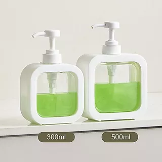 DEMA ขวดปั๊มสบู่เหลว 300/500 ml ขวดสเปรย์แบบกด ใส่ของเหลว เคสสีขาว สามารถ ถอดออกได้