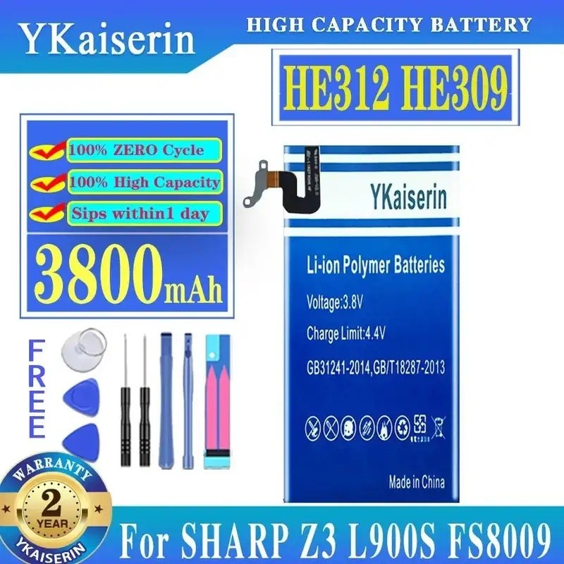 ที่เชื่อถือได้แหล่งจ่ายไฟ 3550mAh สําหรับ Sharp Z3 L900S FS8009 แบตเตอรี่โทรศัพท์มือถือ HE312 HE309 
