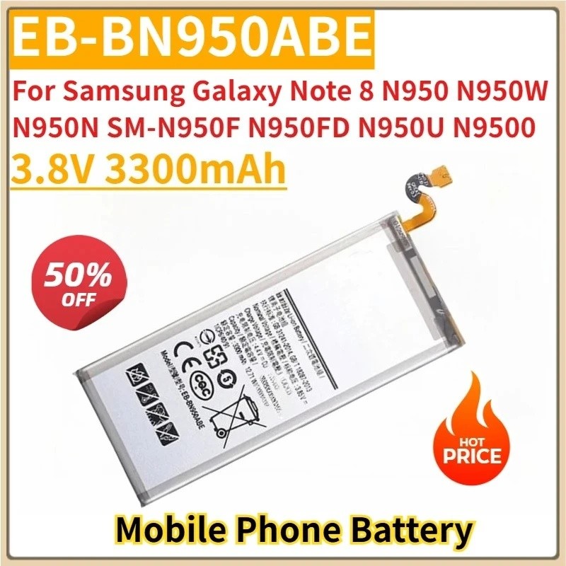 ใหม่เปลี่ยนแบตเตอรี่โทรศัพท์ 3.8V 3300mAh EB-BN950ABE สําหรับ Samsung Galaxy หมายเหตุ 8 N950 N950W N