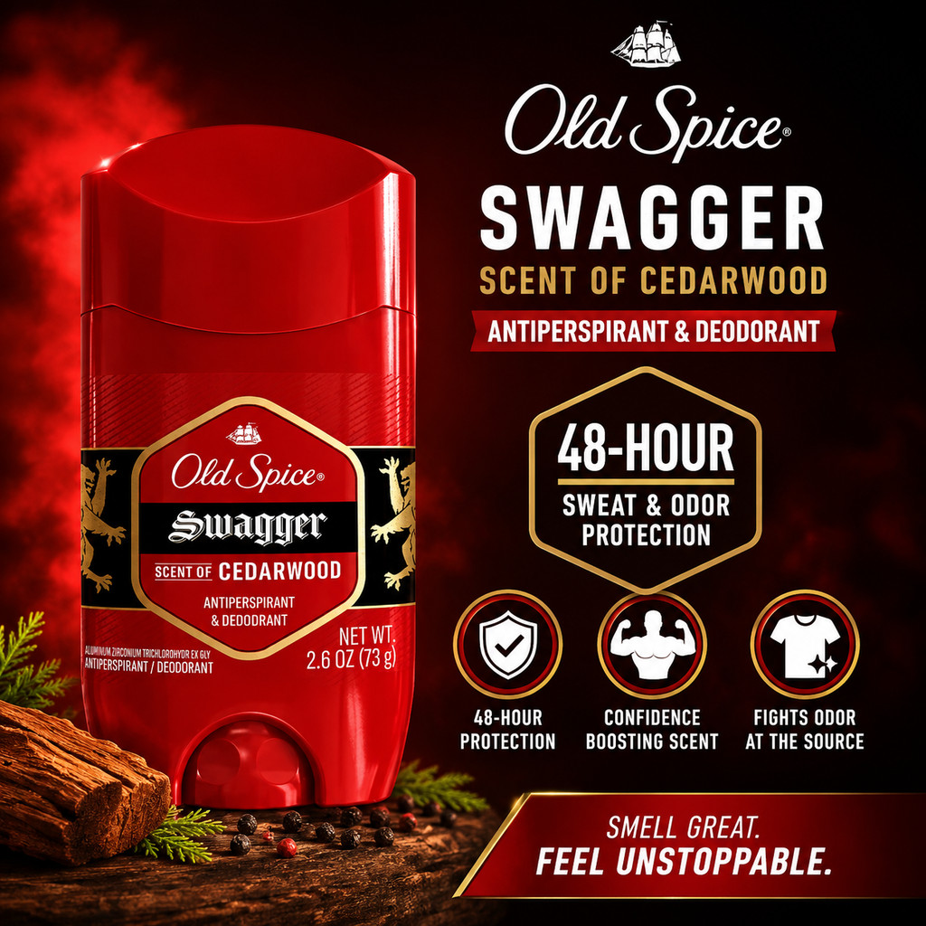 Old Spice Swagger Cedarwood โรลออนสติ๊ก ระงับกลิ่นกาย 73 กรัม ปกป้องเหงื่อ 48 ชั่วโมง กลิ่นซีดาร์วูด สำหรับผู้ชาย ของแท้