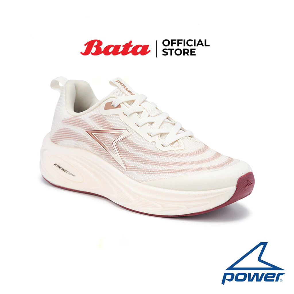 Bata บาจา Power รองเท้าวิ่งออกกำลังกาย แบบผูกเชือก สำหรับผู้หญิง รุ่น ENERGY RIPPLE สีเบจ 5908002 สีดำ 5906002