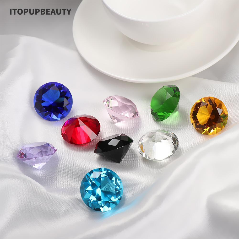 ITOPUPBEAUTY 30 มม.คริสตัลเพชรตกแต่งบ้านปาร์ตี้ตกแต่งของขวัญโรแมนติก