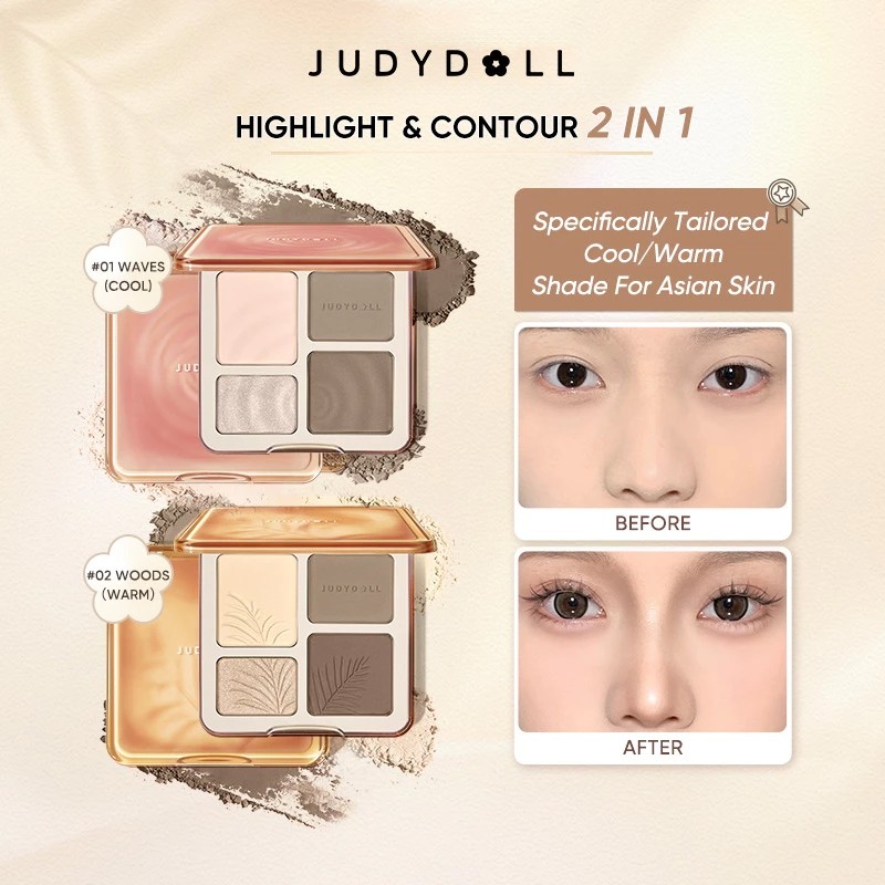 Judydoll 3.0 PRO ไฮไลท์&คอนทัวร์ 2in1 มัลติฟังก์ชั่น กันน้ำ กันเหงื่อ เนื้อแมท Highlight & Contour