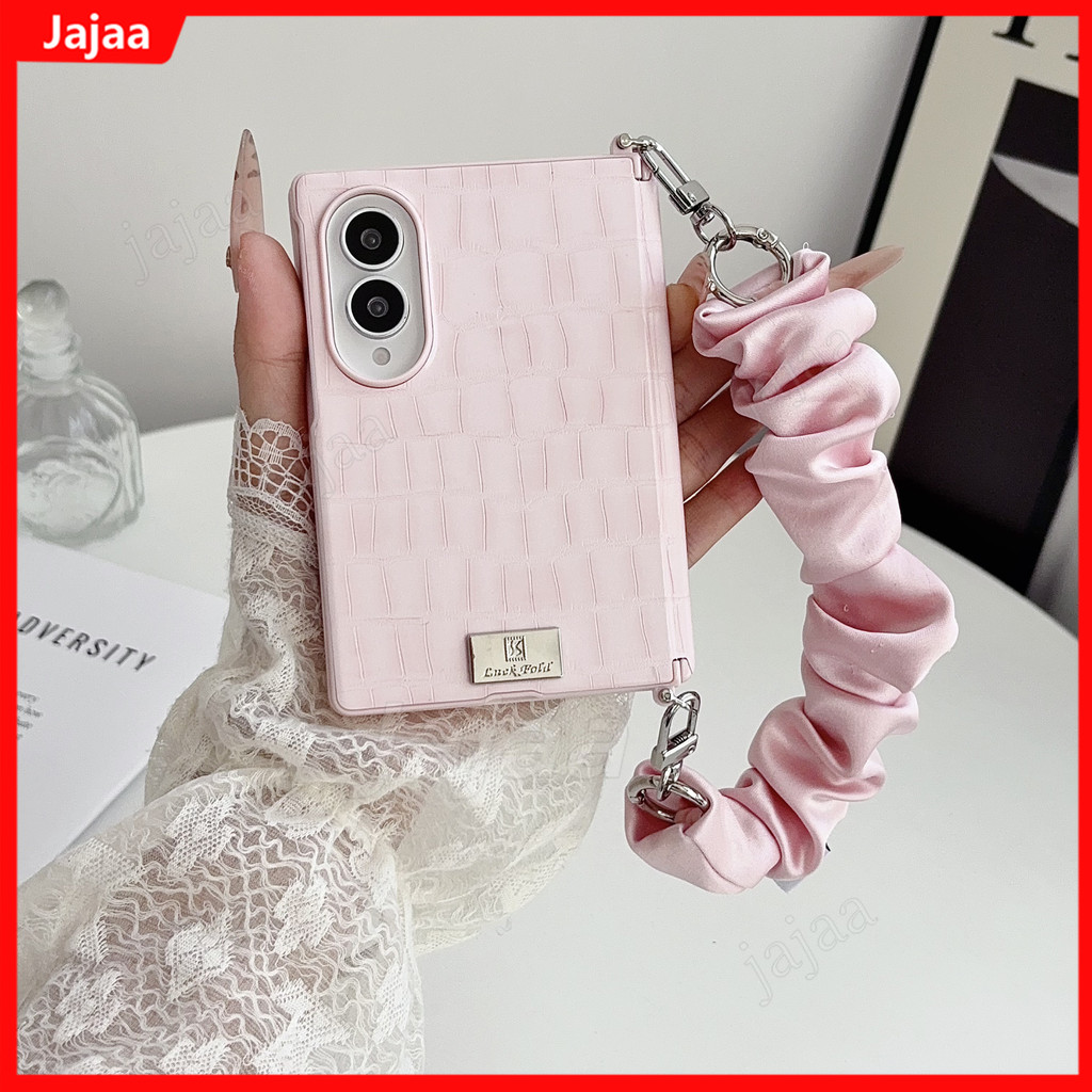 จระเข้เนื้อสัตว์ PU หนังสําหรับ Samsung Z พับ 8 กว้าง Fold8 กว้าง 5G กันกระแทกปกหลังพร้อมเชือกเส้นเล็ก