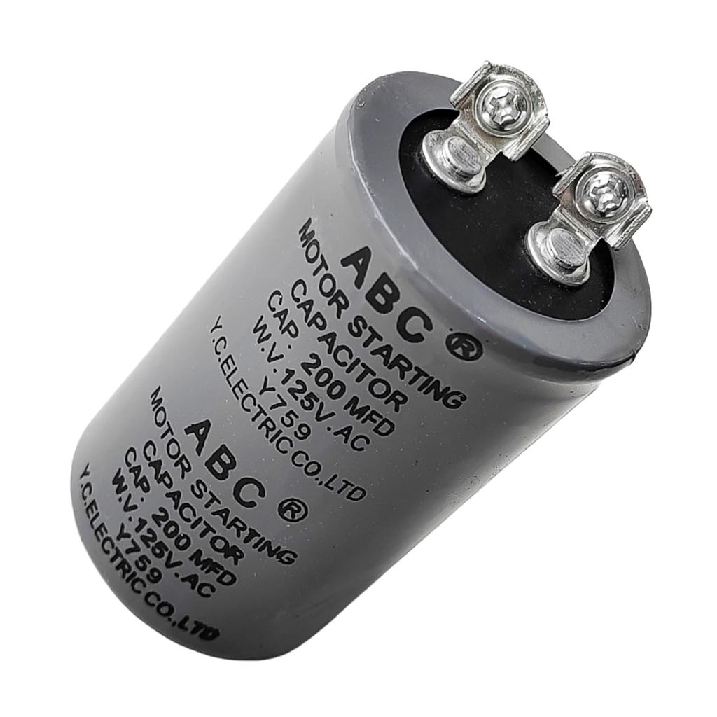 ABC CD60 ตัวเก็บประจุสตาร์ทมอเตอร์ 200MFD 200UF 125VAC ABC CD60 200MFD
