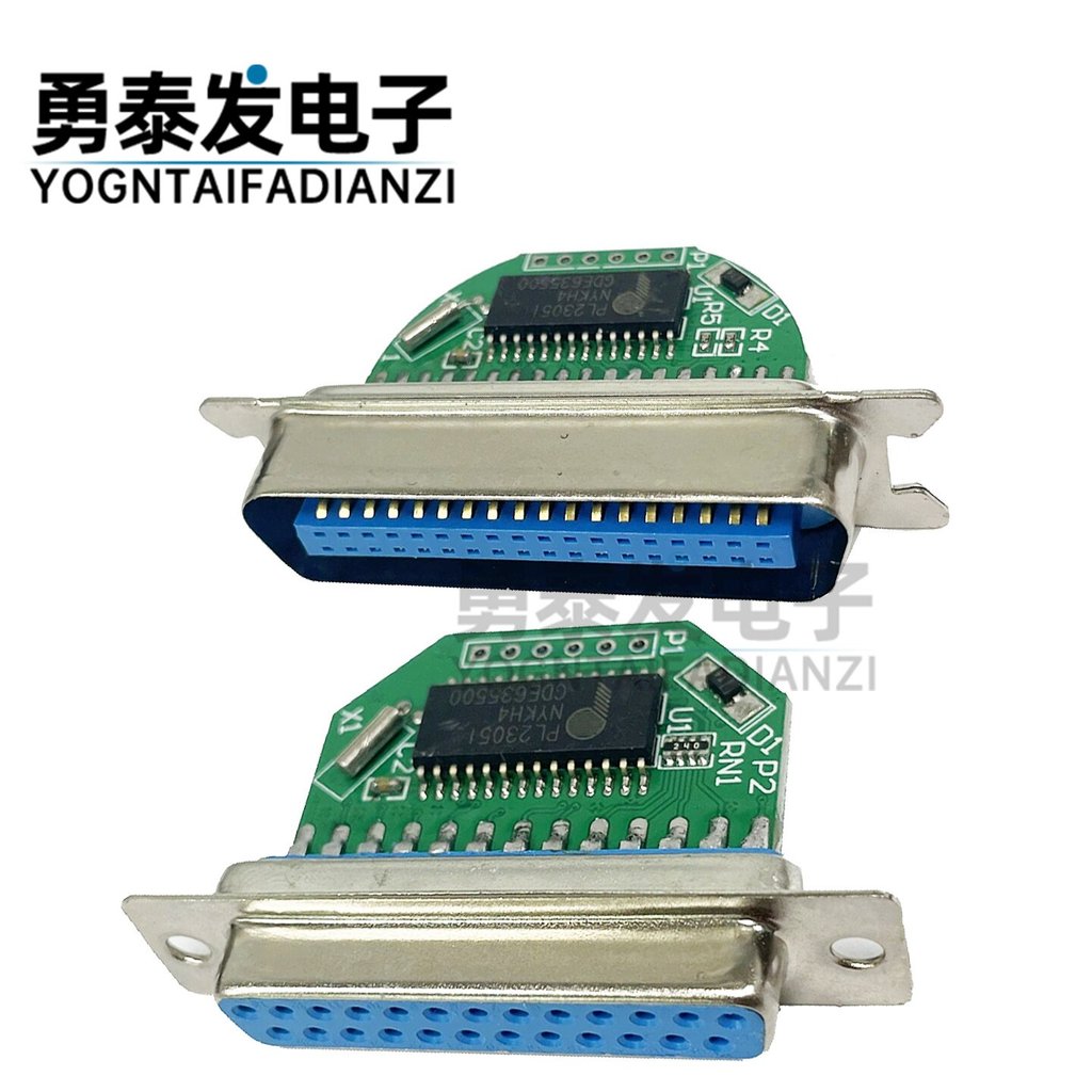 USB Transfer พอร์ตขนานโมดูล PL2305 การพิมพ์สายบอร์ด 25 Pins/36 พินเครื่องพิมพ์ PL2305 ชิป