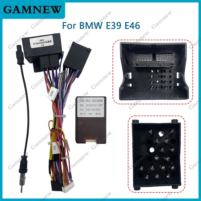 รถ 16pin สายไฟอะแดปเตอร์ LZ Canbus กล่องถอดรหัส Android วิทยุสายไฟสําหรับ BMW E39 E46