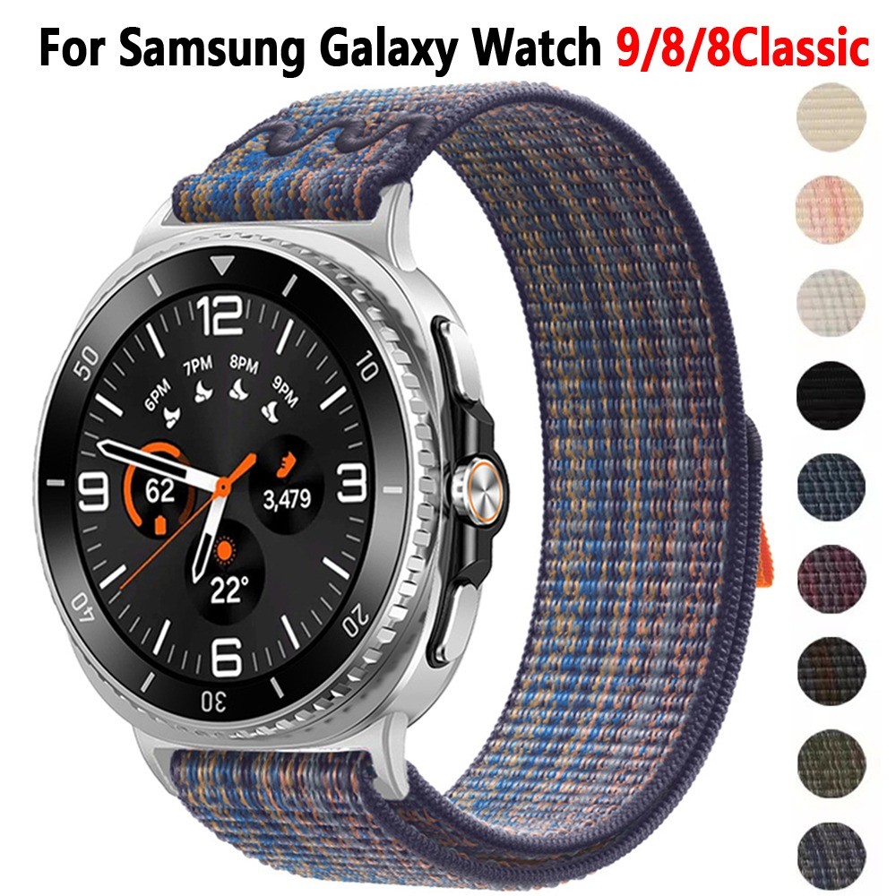 สายรัดไนลอนเข้ากันได้สําหรับ Samsung Galaxy Watch 9 8 40 มม.44 มม./8Classic 46 มม.สายรัดข้อมือกีฬา