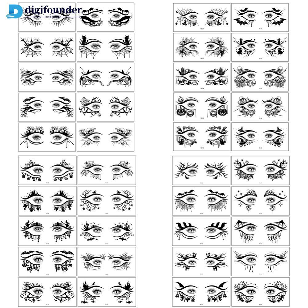 DIGIFOUNDER 10pcs Spider Tattoo สติกเกอร์ Spider Web ปลอม Tattoo ผู้หญิงผู้ชาย Eyebrow Face แต่งหน้า
