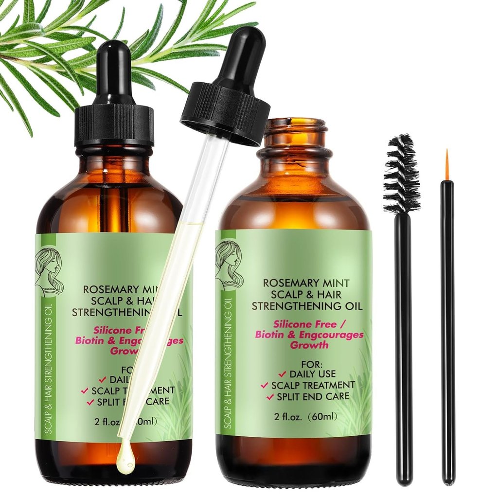 Rosemary Essential Oil (2 Pack), Rosemary Oil for Hair Growth & Care, Face, Dry Scalp Treatment, Hai