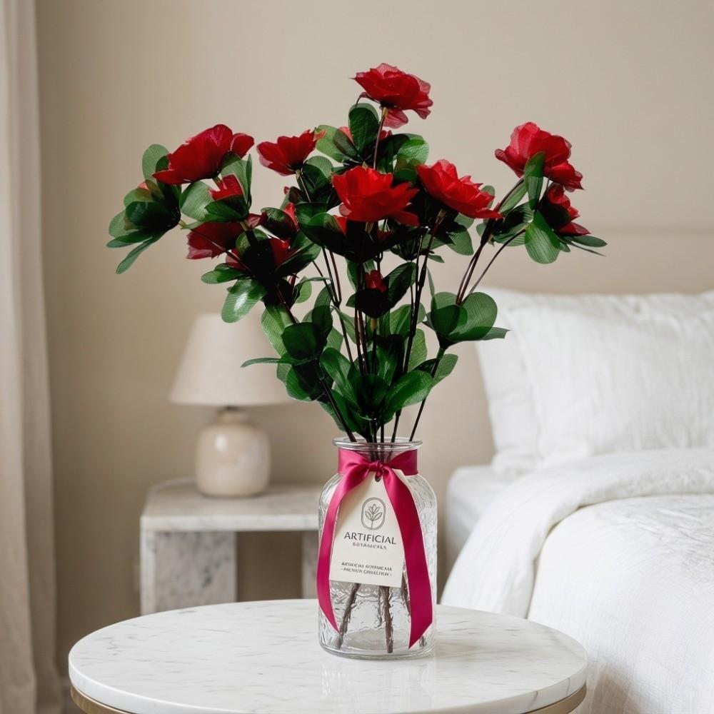 LILYES ประดิษฐ์ Azalea สาขา, ดอกไม้ปลอมจําลองพืชจําลอง Azalea ดอกไม้, Real Touch สมจริง Handmade เลี