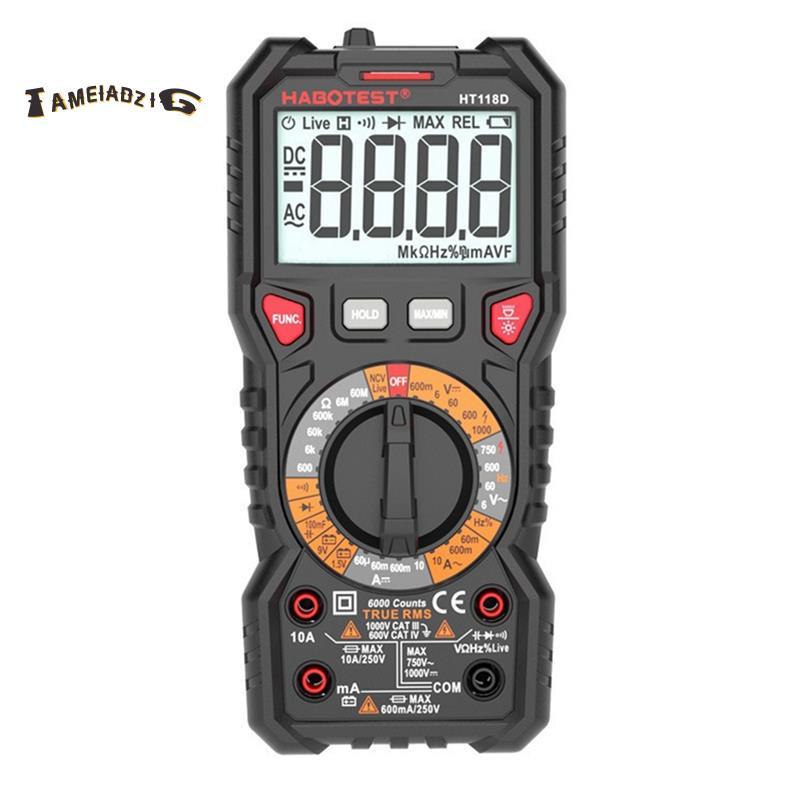 [Quality T] HT118A/C/D มัลติมิเตอร์แบบดิจิตอลระดับมืออาชีพพร้อมจอแสดงผลดิจิตอลอัตโนมัติแบ็คไลท์คู่