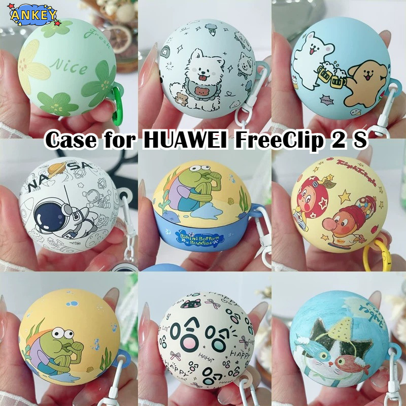 Compatible with HUAWEI FreeClip 2 S Bluetooth Earphone Case Huawei FreeClip 2 Cute Cartoon Pattern P