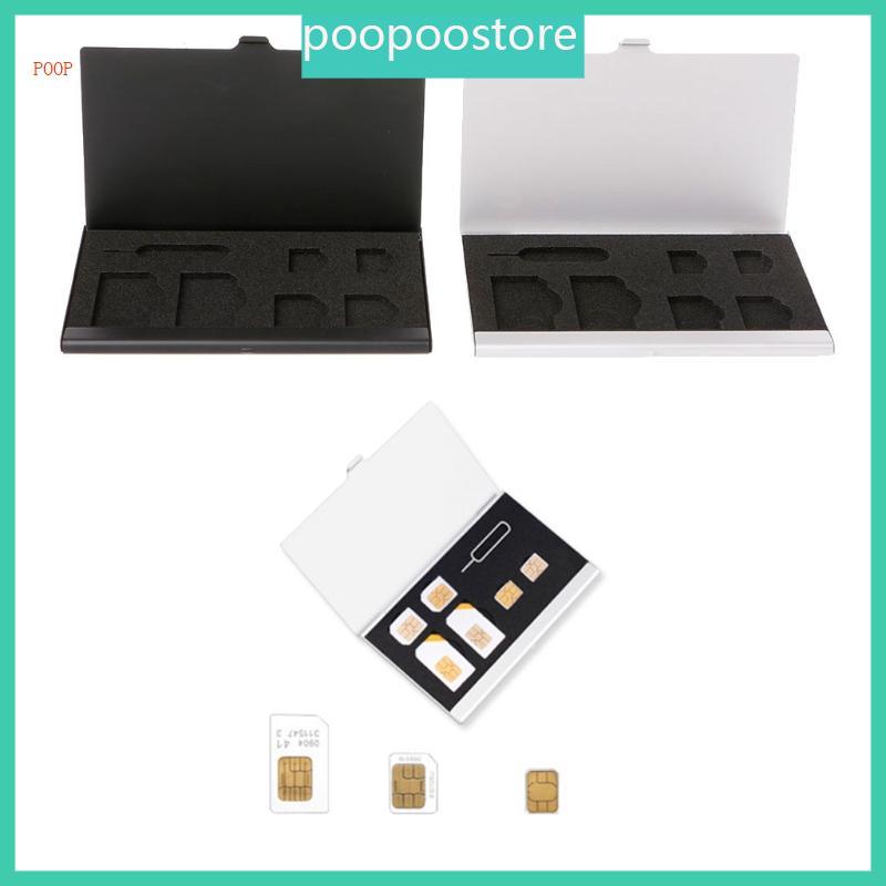 POOP 7 in 1 Universal Mini ซิมการ์ดอะแดปเตอร์สําหรับ Micro SIM Card Memory Card Holder Reader Case C