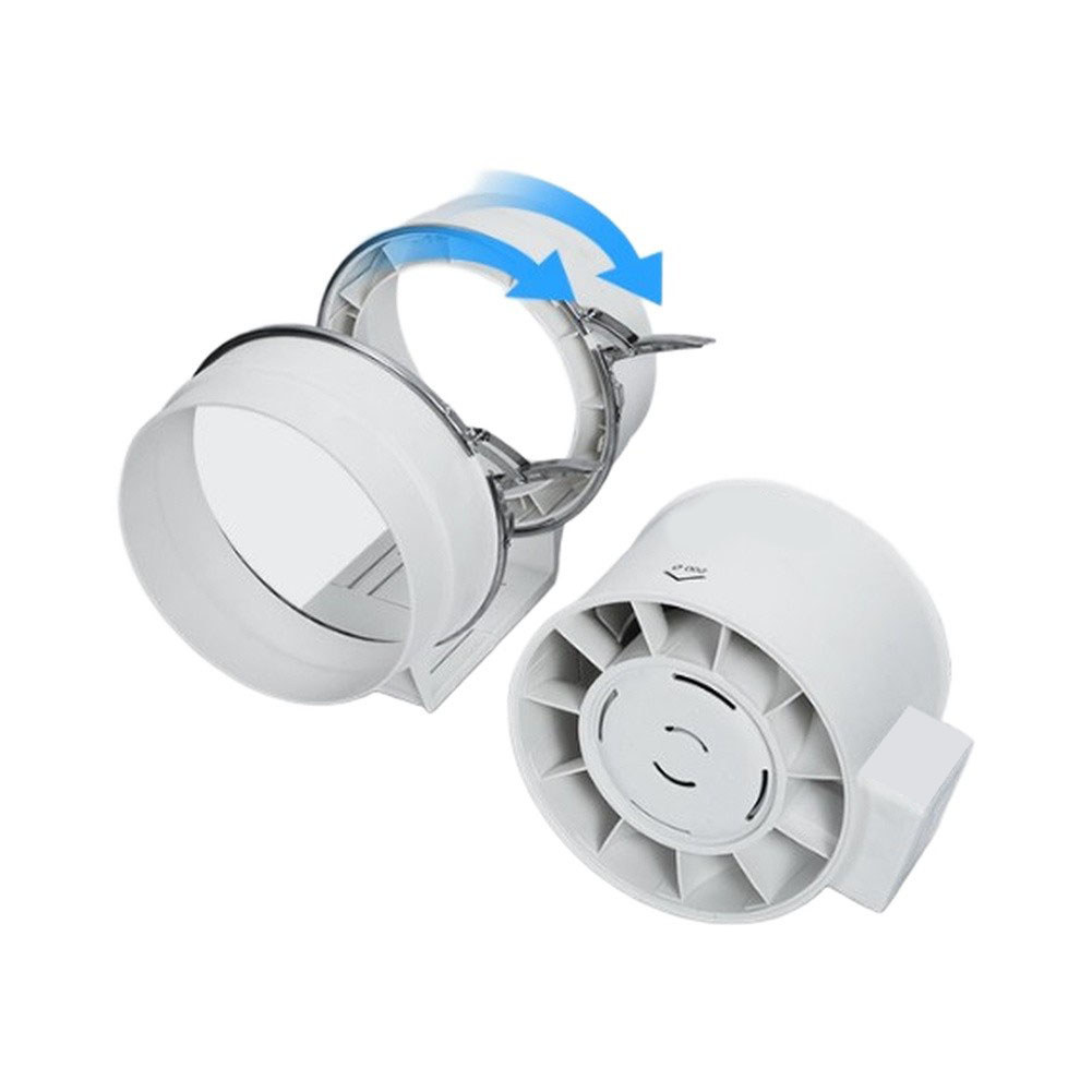พัดลมอินไลน์ 4 นิ้ว 110V 280 CFM สําหรับท่อไอเสียระบายอากาศในห้องน้ํา Grow เต็นท์