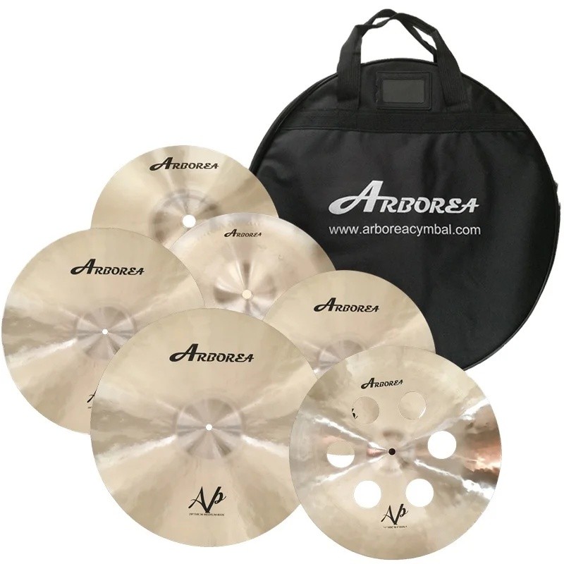 LZR1 Arborea Handmade Cymbal Set อุปกรณ์ดนตรี Cymbal Drum Felt (14'hihat+16 ป้องกันการชน+18'crash+20