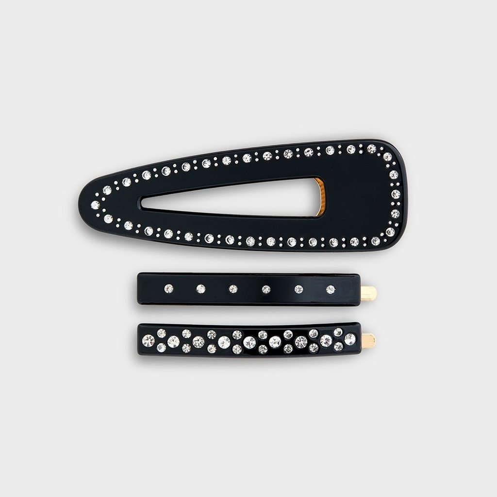 [Pomelo] ชุดกิ๊บติดผมประดับคริสตัล / Crystal Studded Hair Clip Set