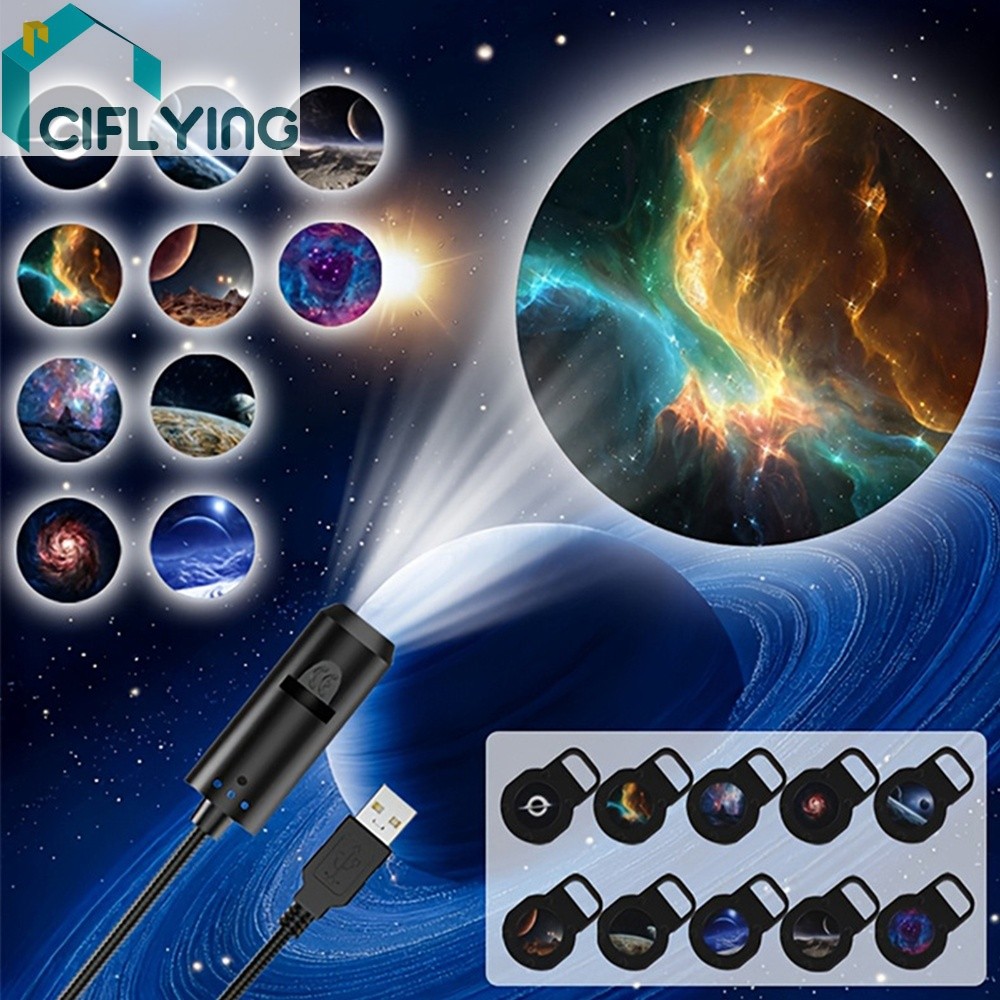 Star Projector Light Plug and Play Galaxy Night Light Galaxy Star Projector [Ciflying.th]