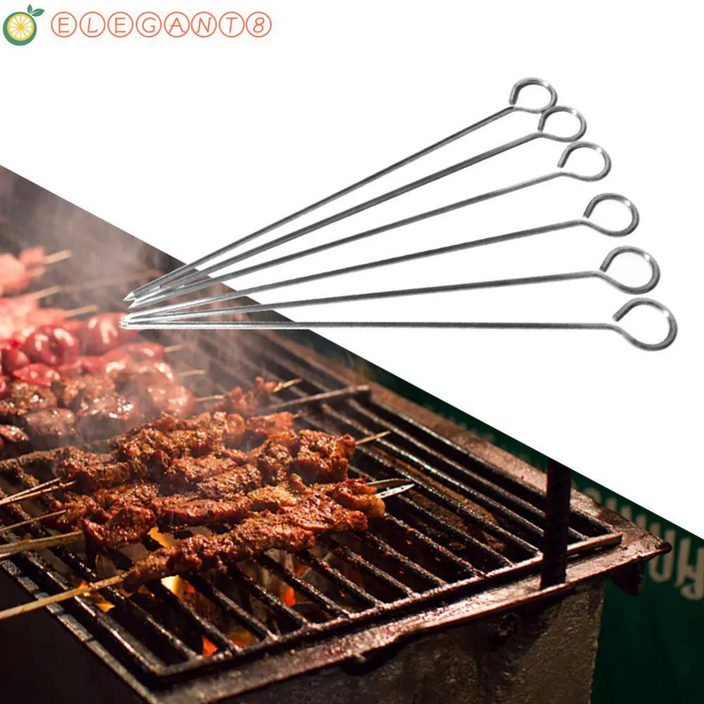 AELEGANT 20 ชิ้น Roast Goose เข็ม, แหวน Kabob Skewers สแตนเลสบาร์บีคิว Skewers, BBQ เครื่องมือ 20/25