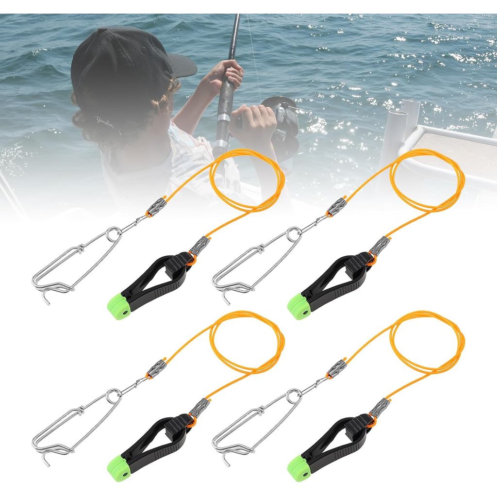 คลิปปล่อยสาย Conskyee 4PCS, ผู้นํา 25 นิ้วพร้อมคลิปปล่อย Snap, คลิปปล่อย Downrigger Snap Weights สํา