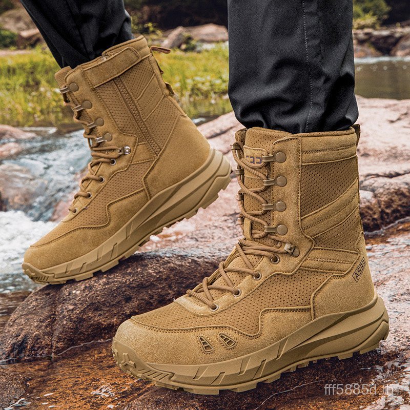 39-47 Outdoor Jungle Off-Road Hiking Tactical Boots Training Field Training Battlefield Training รอง