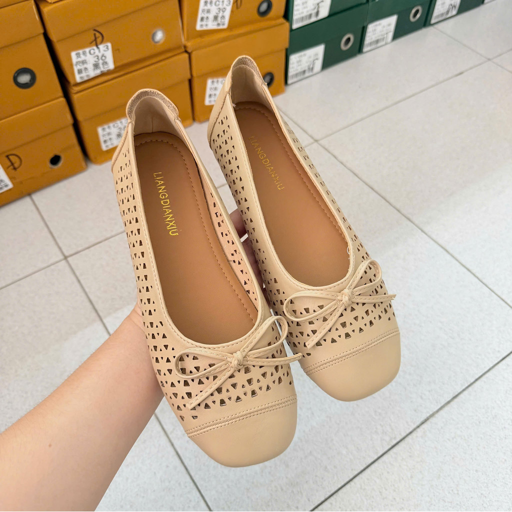 QC นําเข้า Bow Flats Fullbox/Mieo Shoes B902